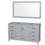 Wyndham Collection Sheffield 60" Single Free Standing Vanity Cabinet - Less Vanity Top Gray