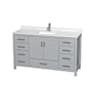 Wyndham Collection Sheffield 60" Free Standing Single Basin Vanity Set with Cabinet and Quartz Vanity Top Gray / Giotto Quartz Top / Brushed Chrome Hardware