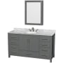 Dark Gray / White Carrara Marble Top / Brushed Chrome Hardware