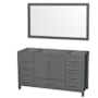 Wyndham Collection Sheffield 60" Single Free Standing Vanity Cabinet - Less Vanity Top Dark Gray / Brushed Chrome Hardware