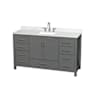 Wyndham Collection Sheffield 60" Free Standing Single Basin Vanity Set with Cabinet and Quartz Vanity Top Dark Gray / Giotto Quartz Top / Brushed Chrome Hardware