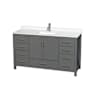 Wyndham Collection Sheffield 60" Free Standing Single Basin Vanity Set with Cabinet and Quartz Vanity Top Dark Gray / White Quartz Top / Brushed Chrome Hardware
