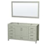 Wyndham Collection Sheffield 60" Single Free Standing Vanity Cabinet - Less Vanity Top Light Green / Brushed Nickel Hardware