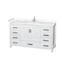 Wyndham Collection Sheffield 60" Free Standing Single Basin Vanity Set with Cabinet and Cultured Marble Vanity Top White / Carrara Cultured Marble Top / Brushed Chrome Hardware