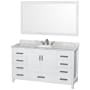 White / White Carrara Marble Top / Brushed Chrome Hardware