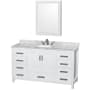 White / White Carrara Marble Top / Brushed Chrome Hardware