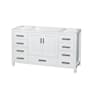 Wyndham Collection Sheffield 59" Single Freestanding Hardwood Vanity Cabinet Only - Less Vanity Top White / Brushed Chrome Hardware