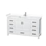 Wyndham Collection Sheffield 60" Free Standing Single Basin Vanity Set with Cabinet and Cultured Marble Vanity Top White / White Cultured Marble Top / Brushed Chrome Hardware