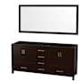 Wyndham Collection Sheffield 71" Double Free Standing Vanity Cabinet - Less Vanity Top Espresso