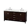 Wyndham Collection Sheffield 72" Free Standing Double Basin Vanity Set with Cabinet and Quartz Vanity Top Espresso / White Quartz Top / Brushed Chrome Hardware