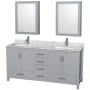 Gray / White Carrara Marble Top / Brushed Chrome Hardware