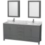 Dark Gray / White Carrara Marble Top / Brushed Chrome Hardware