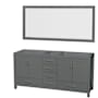 Wyndham Collection Sheffield 71" Double Free Standing Vanity Cabinet - Less Vanity Top Dark Gray / Brushed Chrome Hardware