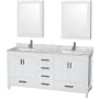 White / White Carrara Marble Top / Brushed Chrome Hardware