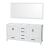 Wyndham Collection Sheffield 71" Double Free Standing Vanity Cabinet - Less Vanity Top White