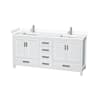 Wyndham Collection Sheffield 72" Free Standing Double Basin Vanity Set with Cabinet and Cultured Marble Vanity Top White / White Cultured Marble Top / Brushed Chrome Hardware