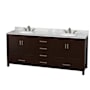 Espresso / White Carrara Marble Top / Brushed Chrome Hardware