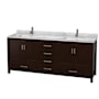 Espresso / White Carrara Marble Top / Brushed Chrome Hardware