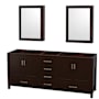Wyndham Collection Sheffield 79" Double Free Standing Vanity Cabinet Only - Less Vanity Top Espresso