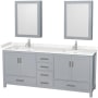 Gray / Carrara Cultured Marble Top / Brushed Chrome Hardware