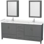 Dark Gray / Carrara Cultured Marble Top / Brushed Chrome Hardware