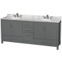 Dark Gray / White Carrara Marble Top / Brushed Chrome Hardware