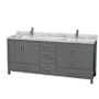 Dark Gray / White Carrara Marble Top / Brushed Chrome Hardware