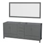 Wyndham Collection Sheffield 79" Double Free Standing Vanity Cabinet Only - Less Vanity Top Dark Gray / Brushed Chrome Hardware