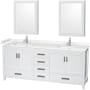 White / Carrara Cultured Marble Top / Brushed Chrome Hardware