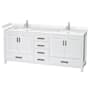 Wyndham Collection Sheffield 80" Free Standing Double Basin Vanity Set with Cultured Marble Vanity Top White / Carrara Cultured Marble Top / Brushed Chrome Hardware
