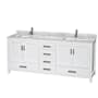 White / White Carrara Marble Top / Brushed Chrome Hardware