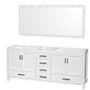 Wyndham Collection Sheffield 79" Double Free Standing Vanity Cabinet Only - Less Vanity Top White