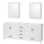 Wyndham Collection Sheffield 79" Double Free Standing Vanity Cabinet Only - Less Vanity Top White