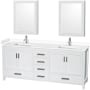 White / White Cultured Marble Top / Brushed Chrome Hardware