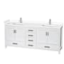 Wyndham Collection Sheffield 80" Free Standing Double Basin Vanity Set with Cultured Marble Vanity Top White / White Cultured Marble Top / Brushed Chrome Hardware