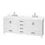 White / White Quartz Top / Brushed Chrome Hardware