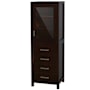 Wyndham Collection Sheffield 71-1/4" Hardwood Free Standing Bathroom Linen Tower Espresso / Brushed Chrome Hardware