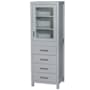 Wyndham Collection Sheffield 71-1/4" Hardwood Free Standing Bathroom Linen Tower Gray / Brushed Chrome Hardware