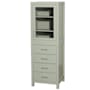 Wyndham Collection Sheffield 71-1/4" Hardwood Free Standing Bathroom Linen Tower Light Green / Brushed Nickel Hardware
