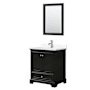 Wyndham Collection Deborah 30" Free Standing Single Basin Vanity Set with Cabinet, Quartz Vanity Top, and Framed Mirror Dark Espresso / Giotto Quartz Top / Polished Chrome Hardware