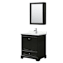 Wyndham Collection Deborah 30" Free Standing Single Basin Vanity Set with Cabinet, Quartz Vanity Top, and Medicine Cabinet Dark Espresso / Giotto Quartz Top / Polished Chrome Hardware
