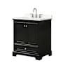 Wyndham Collection Deborah 30" Free Standing Single Basin Vanity Set with Cabinet and Quartz Vanity Top Dark Espresso / Giotto Quartz Top / Polished Chrome Hardware