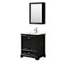 Wyndham Collection Deborah 30" Free Standing Single Basin Vanity Set with Cultured Marble Vanity Top and Framed Mirror Dark Espresso / White Cultured Marble Top / Polished Chrome Hardware