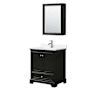 Wyndham Collection Deborah 30" Free Standing Single Basin Vanity Set with Cabinet, Quartz Vanity Top, and Medicine Cabinet Dark Espresso / White Quartz Top / Polished Chrome Hardware