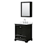 Wyndham Collection Deborah 30" Free Standing Single Basin Vanity Set with Cabinet, Quartz Vanity Top, and Medicine Cabinet Dark Espresso / White Quartz Top / Polished Chrome Hardware