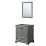 Wyndham Collection Deborah 29-1/4" Free Standing Single Wood Vanity Cabinet Only with Mirror - Less Vanity Top Dark Gray / Matte Black Hardware