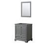 Wyndham Collection Deborah 29-1/4" Free Standing Single Wood Vanity Cabinet Only with Mirror - Less Vanity Top Dark Gray / Polished Chrome Hardware