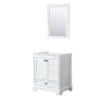 Wyndham Collection Deborah 29-1/4" Free Standing Single Wood Vanity Cabinet Only with Mirror - Less Vanity Top White / Matte Black Hardware