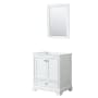 Wyndham Collection Deborah 29-1/4" Free Standing Single Wood Vanity Cabinet Only with Mirror - Less Vanity Top White / Brushed Gold Hardware