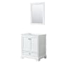 Wyndham Collection Deborah 29-1/4" Free Standing Single Wood Vanity Cabinet Only with Mirror - Less Vanity Top White / Polished Chrome Hardware